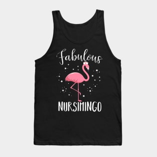 Fabulous Nursimingo Pink Flamingo Funny Nurse Gift Tank Top